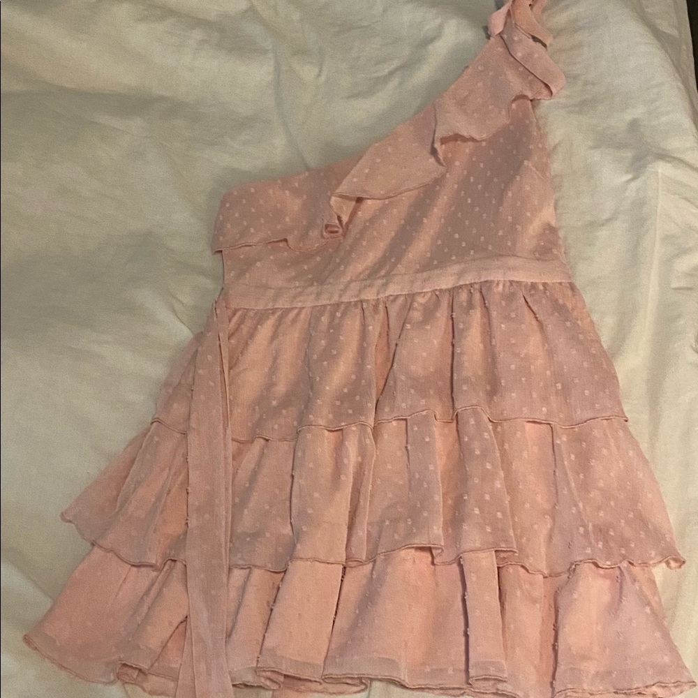 Pink showpo one shoulder dress